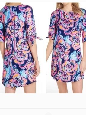 Lilly Pulitzer Small S Preston dress nauti navy boho bateau